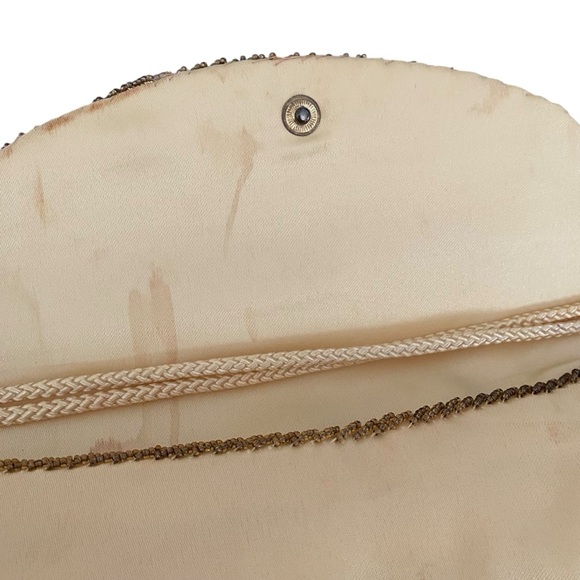 Vintage Butterfly Elegant Sequin Beaded Pearl Clutch Set Gold Silver Cream Lot - Picture 12 of 14